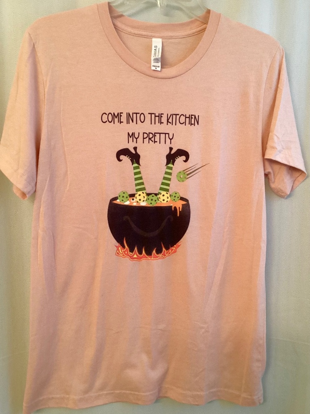 BELLA + CANVAS… Cute witch tee with pickleballs… size Med